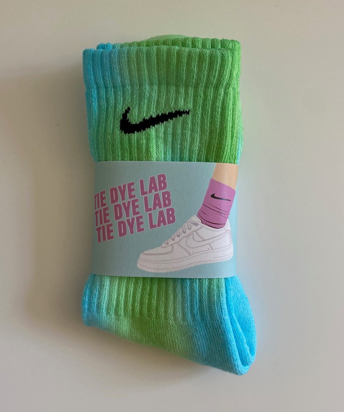 Cool Mint blue and green nike tie dye socks