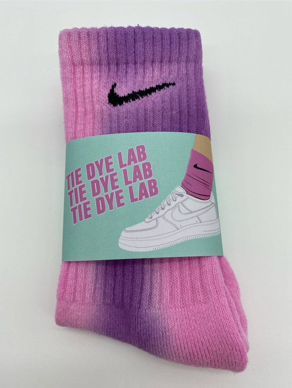Sherbet Pink and purple nike tie dye socks