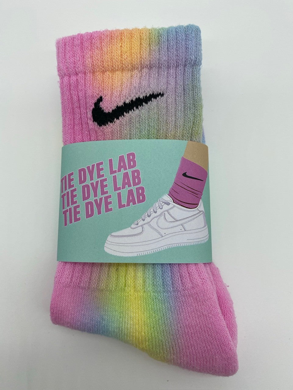 Rainbow nike tie dye socks