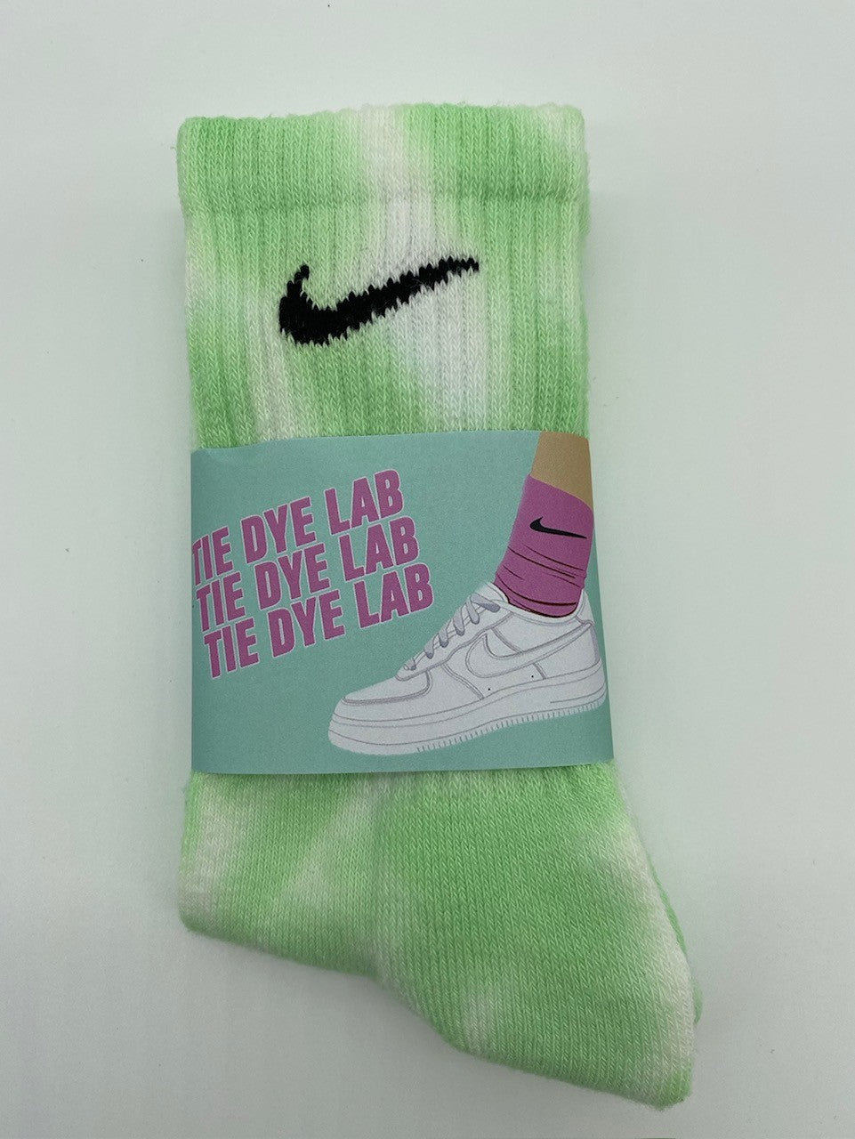 Green nike tie dye socks