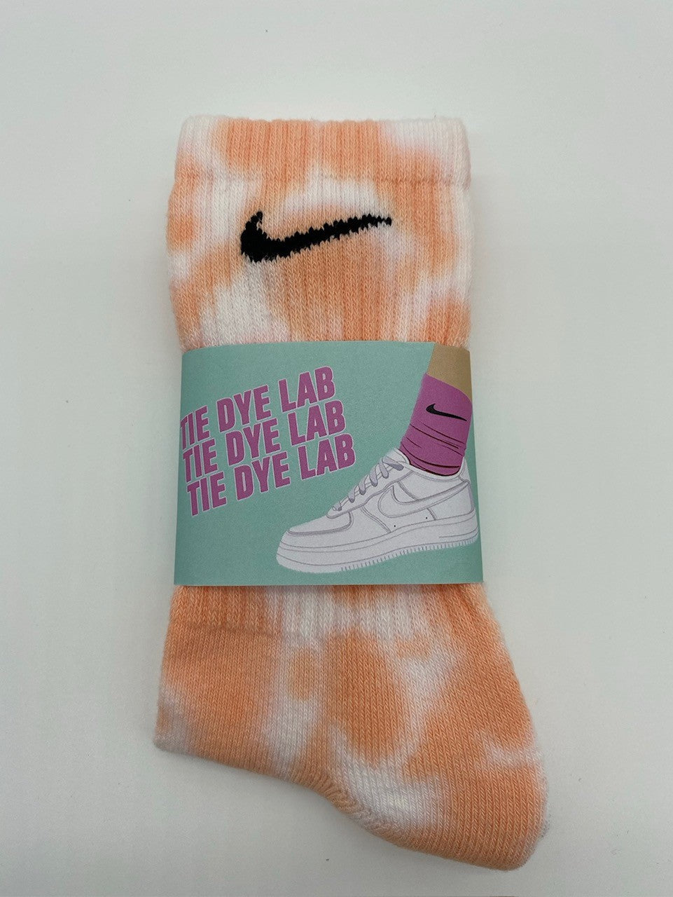 orange nike tie dye socks