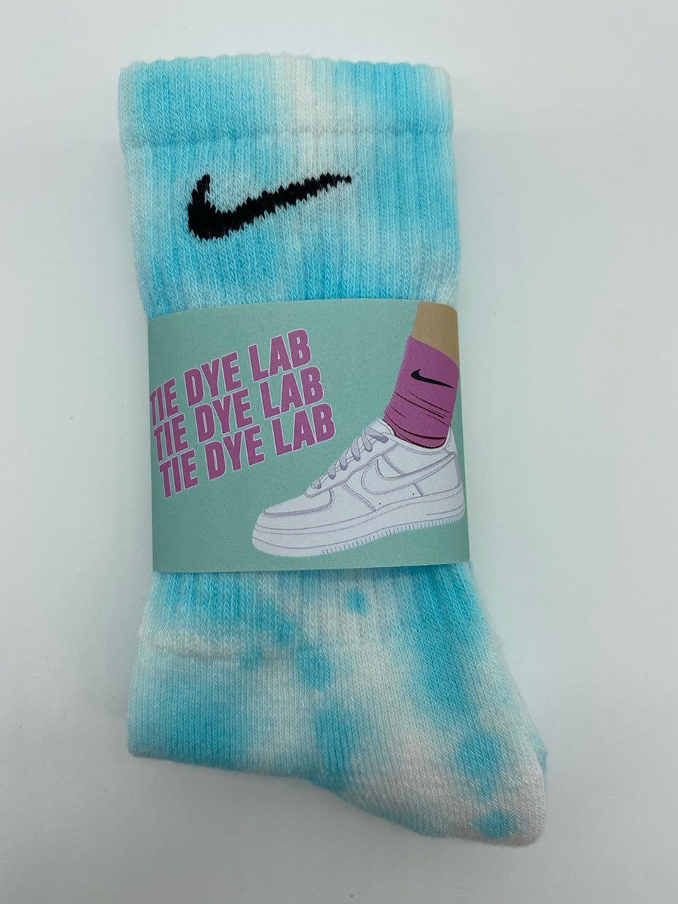 Blue nike tie dye socks