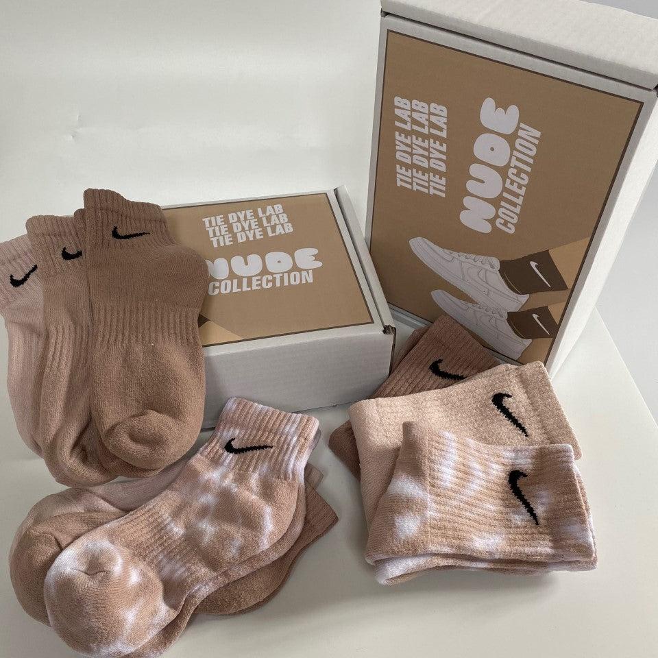 Nike tie dye sock box nude collection ankle and long socks