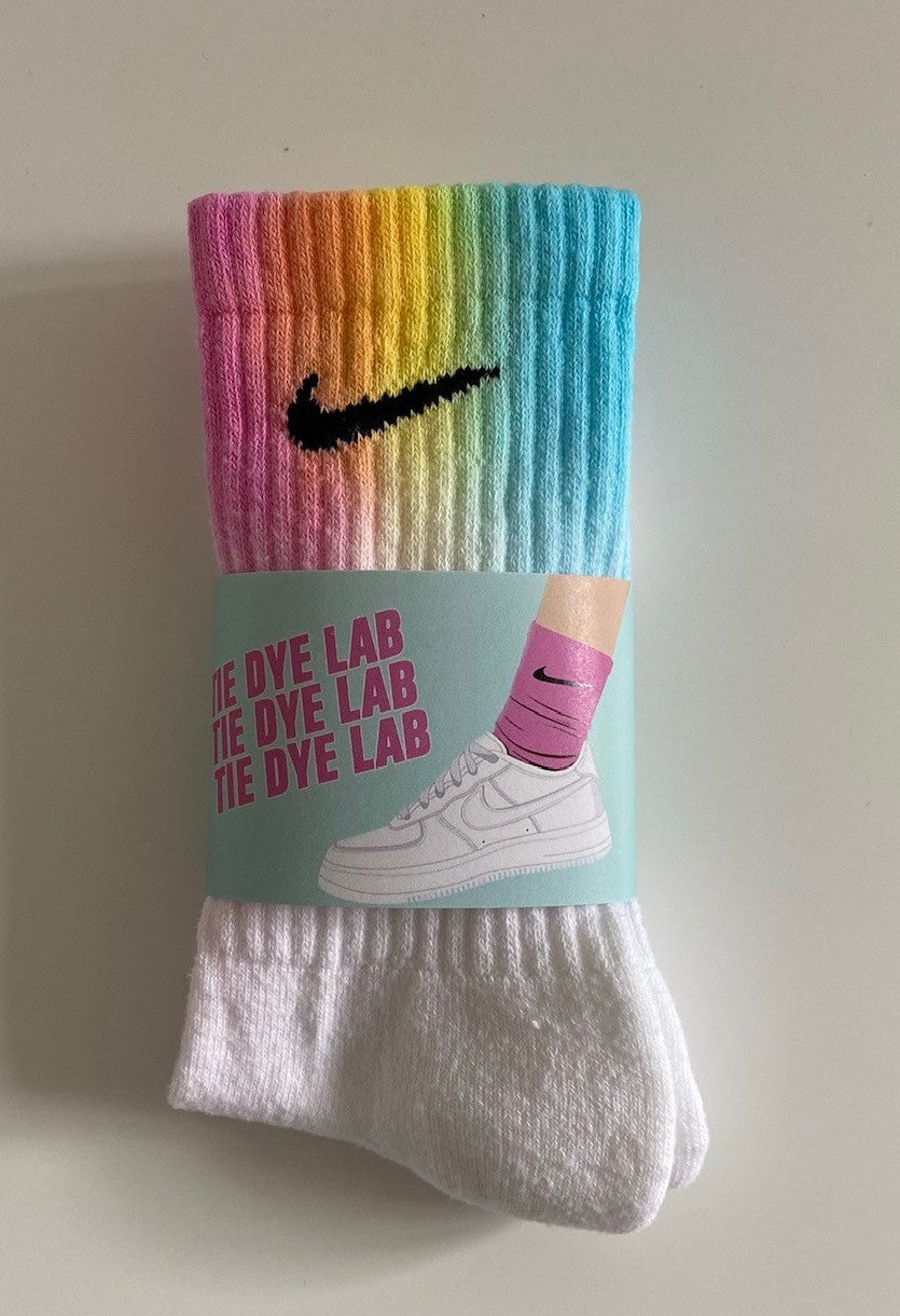 Rainbow dust nike tie dye socks