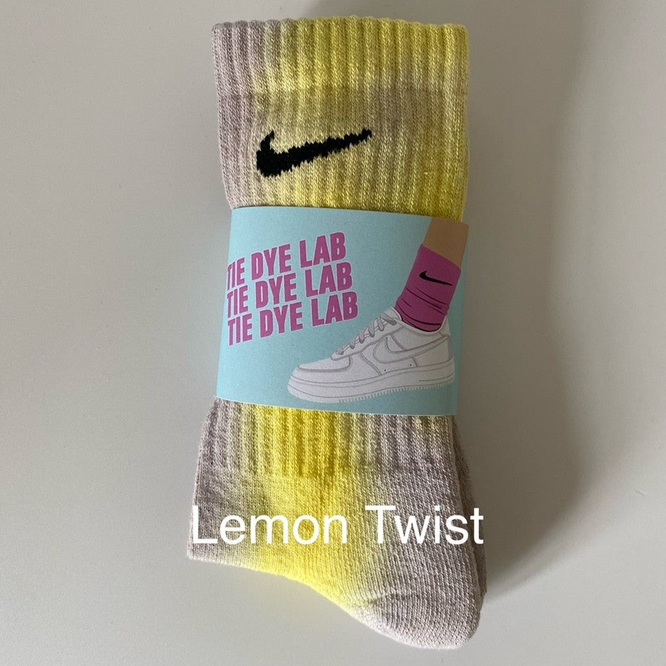 Lemon twist nike tie dye sock grey and yellow