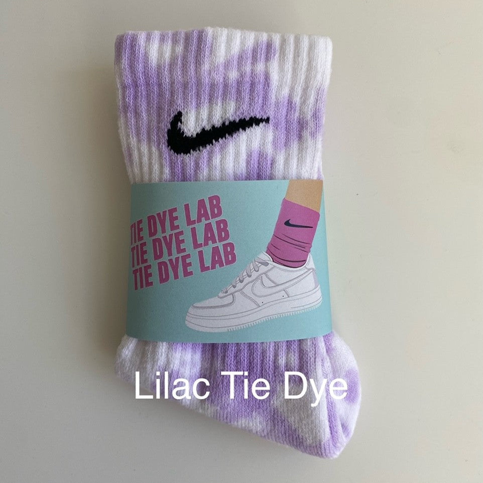 Nike lilac tie dye sock