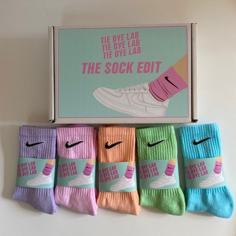 Tie Dye Nike Socks Solid Colour Collection Box