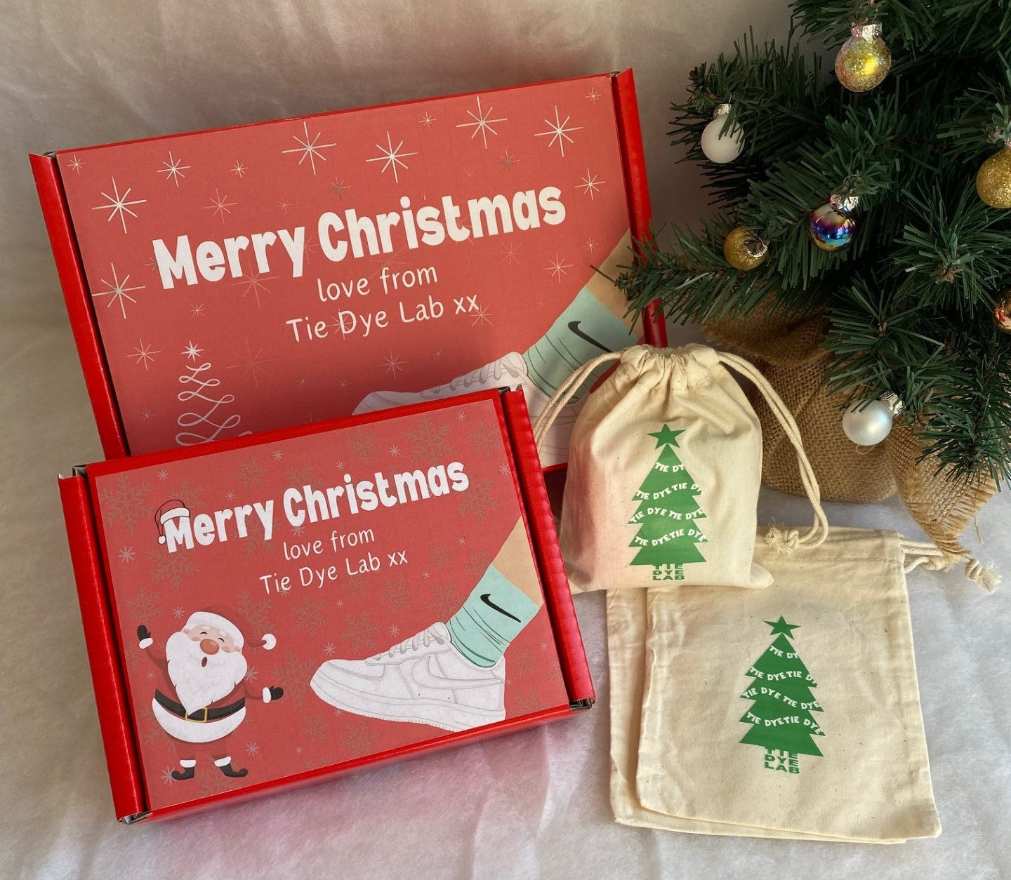 Personalised Christmas Nike Tie Dye sock gift box