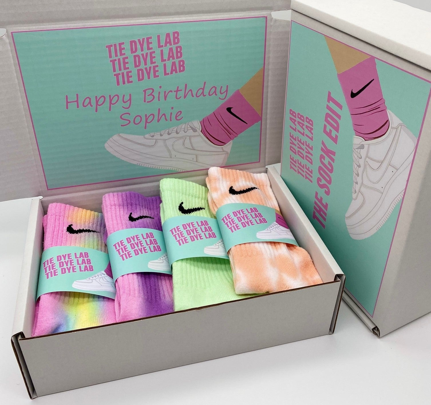 Nike tie dye sock gift box