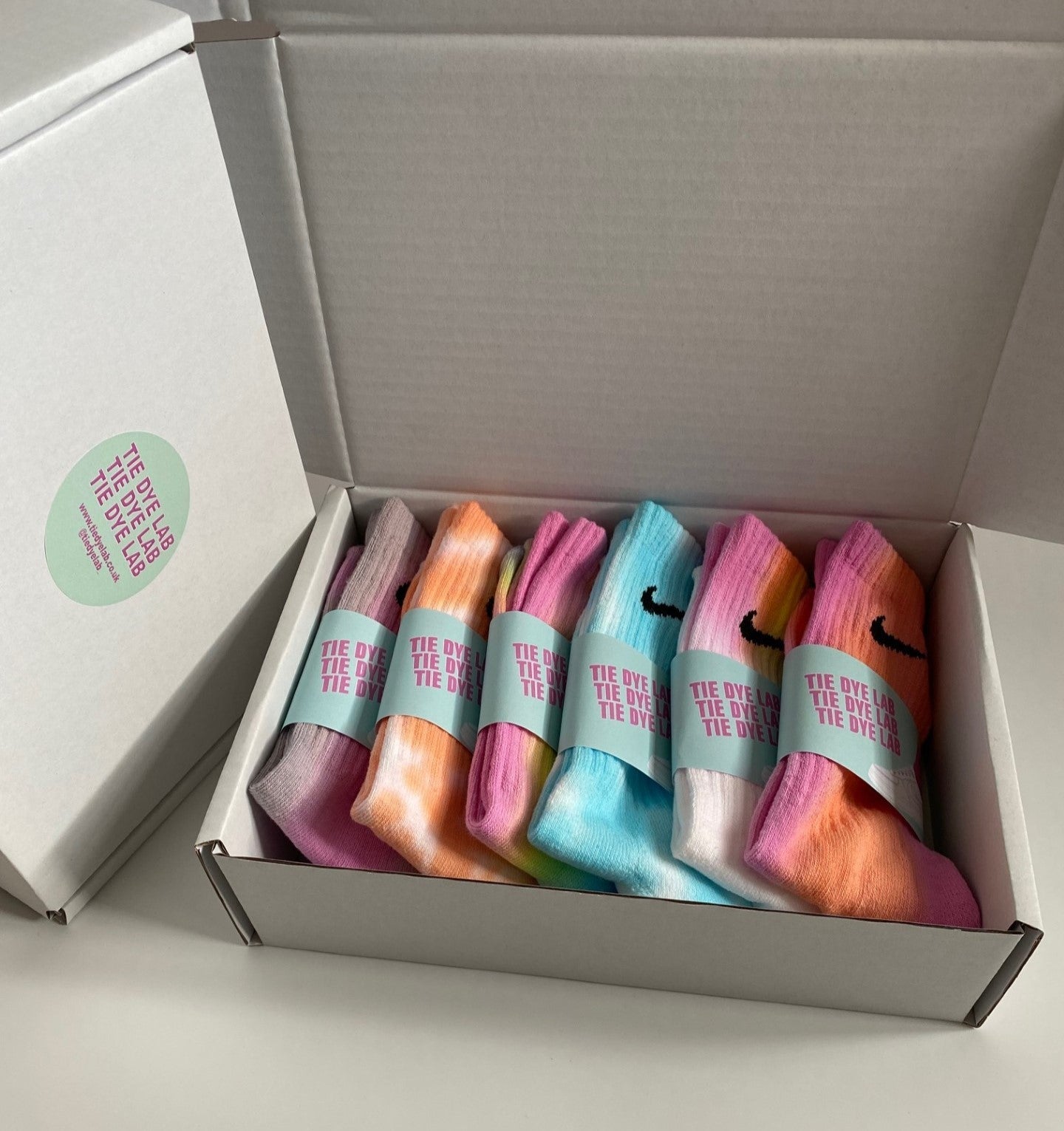 Nike tie dye sock 6 pair bundle box