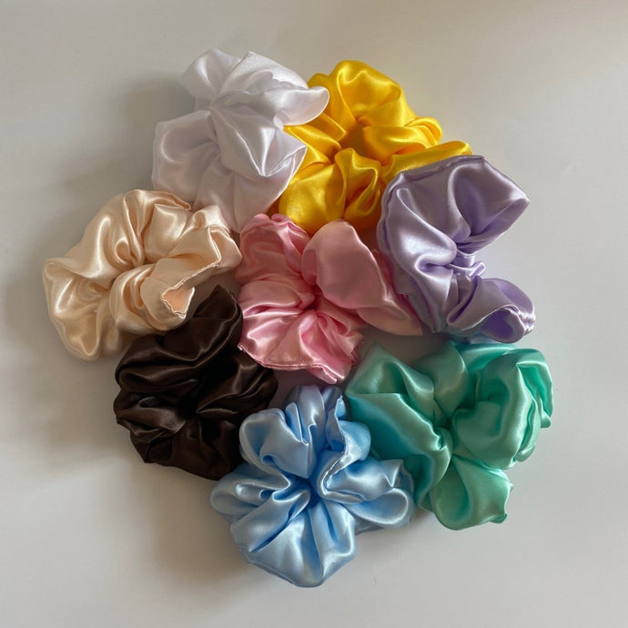Group of Satin Scrunchies different colours