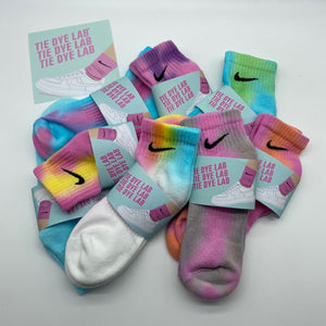 Group of Nike Tie dye ankle socks rainbow colours
