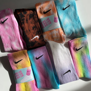 mixed group of Nike tie dye socks
