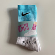 Load image into Gallery viewer, Blue Dust Nike tie dye socks
