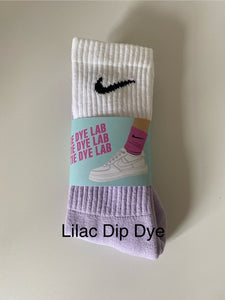 Nike dip dye lilac and white socks