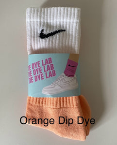 Orange Dip dye nike socks
