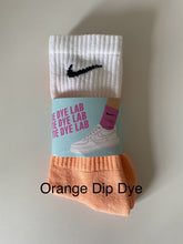 Load image into Gallery viewer, Nike dip dye orange and white socks
