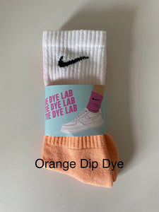 Nike dip dye orange and white socks