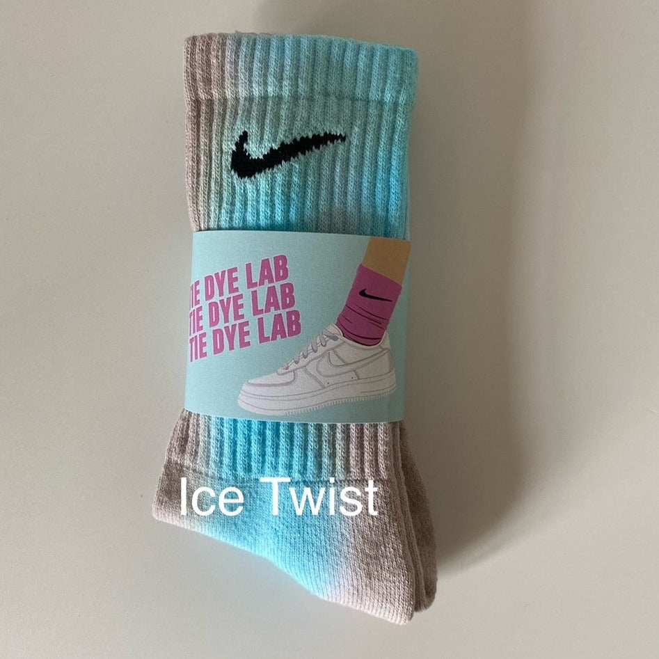 Nike tie dye ice twist sock grey and blue