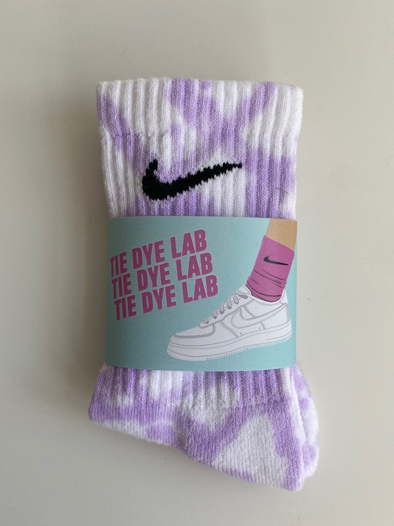 Lilac tie dye nike socks