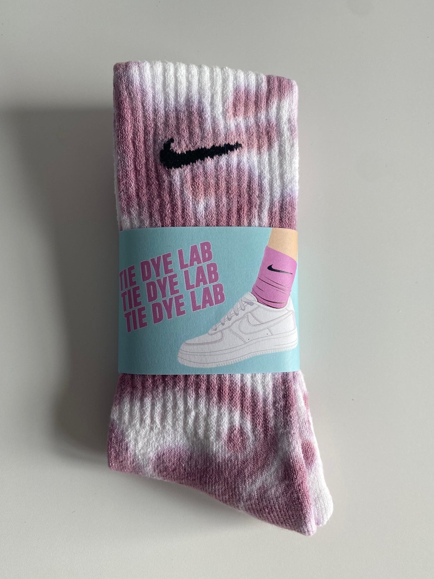 Burgundy Nike tie dye socks