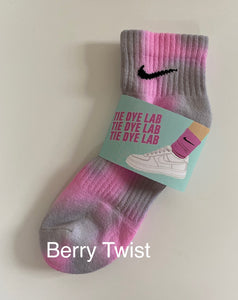 Nike Berry Twist Pink grey tie dye ankle socks
