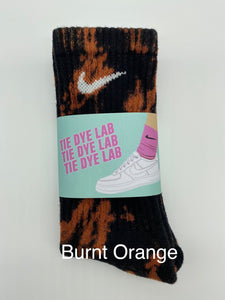 Burnt Orange Nike Tie Dye Socks
