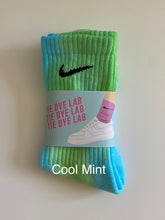 Load image into Gallery viewer, Nike tie dye crew sock blue and green Cool mint
