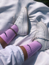 Load image into Gallery viewer, Nike Tie Dye Pink Crew Socks
