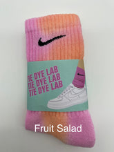 Load image into Gallery viewer, Nike tie dye crew sock pink and orange Fruit Salad
