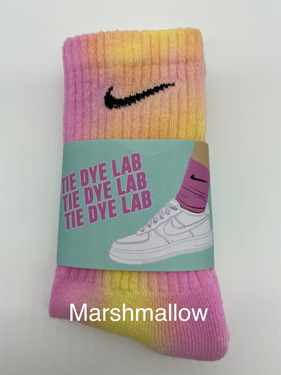 Nike Marshmallow Tie Dye Pink Yellow Socks