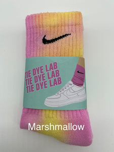 Nike tie dye crew sock pink and yellow Marshmallow