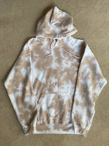 Brown and White Tie Dye Hoodie