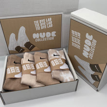 Load image into Gallery viewer, Nike Nude Tie Dye Sock Gift Box
