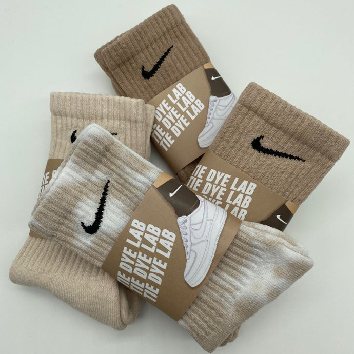 Nike Tie Dye Nude neutral brown Socks