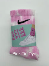Load image into Gallery viewer, Nike tie dye crew sock pink and white
