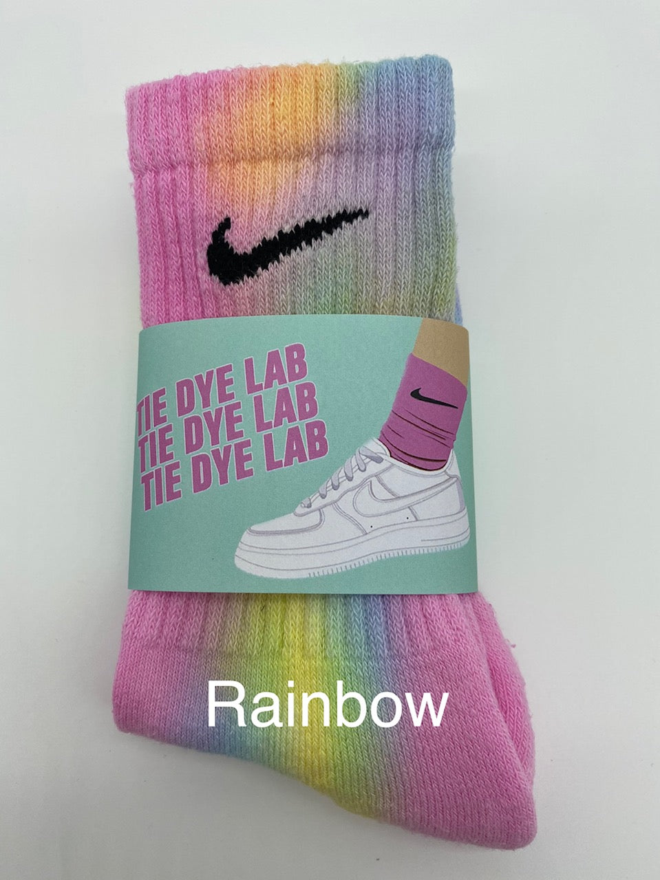 KIDS NIKE CREW LONG TIE DYE SOCKS 1 PAIR TIE DYE LAB