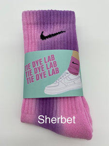 Nike tie dye crew sock pink and purple Sherbet