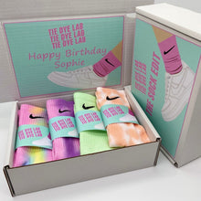 Load image into Gallery viewer, Nike Tie Dye Sock 4 pair personalised Gift Box
