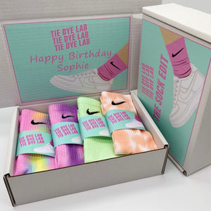 Nike Tie Dye Sock 4 pair personalised Gift Box