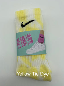 Nike Yellow Tie Dye Kids Socks