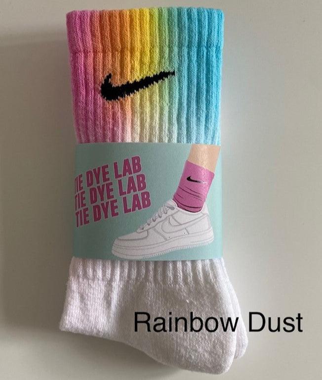 Nike tie dye crew sock rainbow ombre rainbow dust