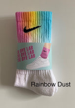 Load image into Gallery viewer, Nike tie dye crew sock rainbow ombre rainbow dust
